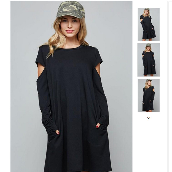 TERRY Dress w/ Cutout Sleeves - Picture 5 of 6